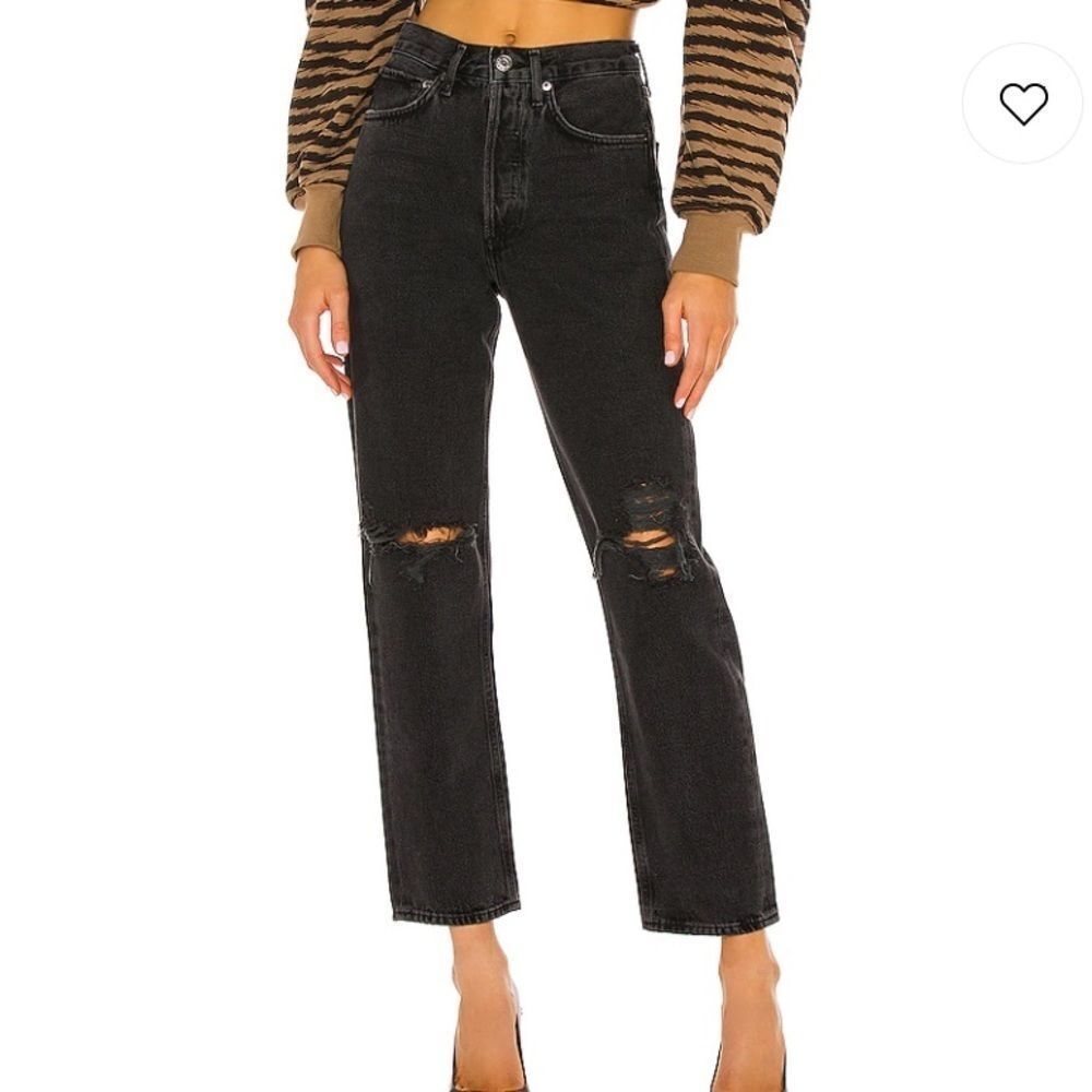 Agolde 90’s Midrise Loosefit Jeans Black Size 26 - Picture 11 of 13